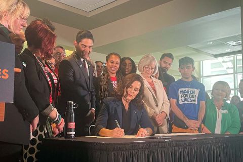 Gov. Gretchen Whitmer Signs Gun Safe Storage, Background Checks; House ...